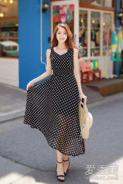 2015夏款波點(diǎn)連衣裙 復(fù)古淑女風(fēng)